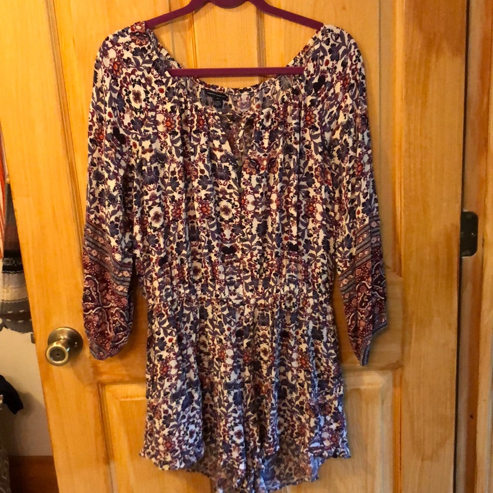 American eagle flower print romper